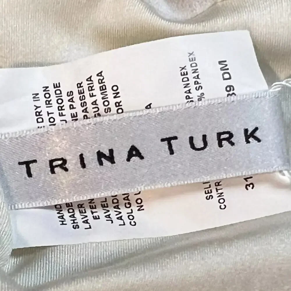 Trina Turk Lennox Plunge Pink One Piece Swimsuit Black White Pink Size 14 NWT